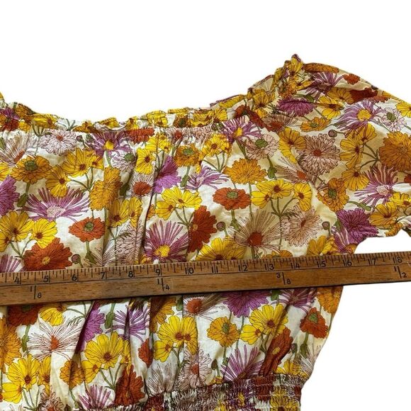 Olivia James, the label medium Floral Off-Shoulder floral Smocked Top - Picture 3 of 7